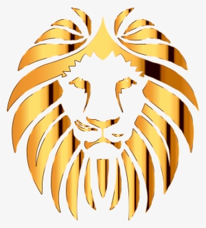 Golden Lion - Lion Head Clipart No Background