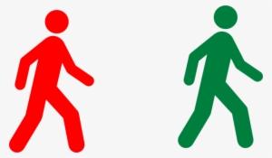 Man Walking Vector - Green And Red Man