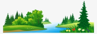 Grass Lake And Trees Transparent Png Clipart - Forest Clipart Png