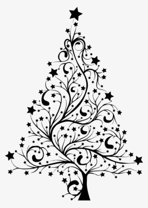 Christmas Tree Black And White Svg Royalty Free Stock - Christmas Tree Silhouette Png