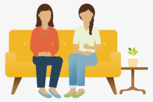 Illustration Of Two Women Sitting On A Couch - South Dakota