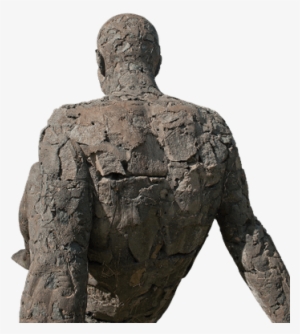 Modern Statue Of A Man Sitting Back - Stone Man