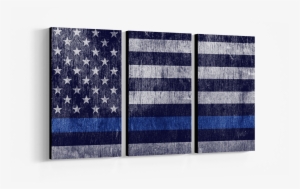 Three Piece Framed Canvas Wall Art Of An American Flag - Flag Of The United States