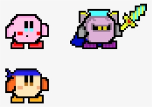 Pixel Kirby, Meta Knight, And Bandanna Dee - Pixel