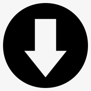 Arrow Pointing Down In A Circle - Bulb Icon In White