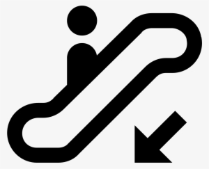 White Arrow Pointing Down Png - Icone Escalator