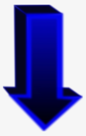 Cubic Arrow Pointing Down - Blue Down Pointing Arrow