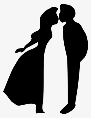 Group Of Silhouette Of Girl Kissing - Girl And Boy Kissing Png