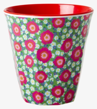 melamine cup - rice melamine cup two tone with peony print