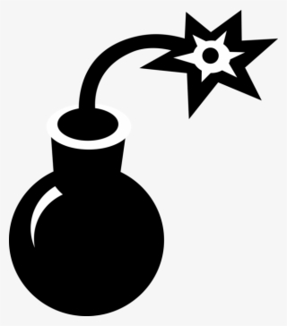 Vector Illustration Of Explosive Bomb With Lit Fuse - Illustration