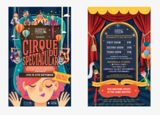 The Two Designs For Club Flyers Below, By Swiss Designer - Cirque Du Spectacular