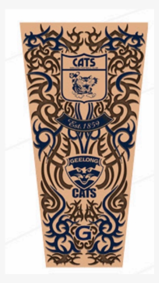 Geelong Cats Afl Youth Tattoo Sleeve - North Melbourne Kangaroos Tattoos