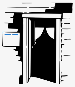 Free Vector House Home Door Clip Art - Drawing A House With Door Open