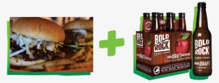Barbecue Burger Paired With Virginia Draft Bold Rock - Bold Rock Hard Cider, Peach - 6 Pack, 12 Oz Bottles