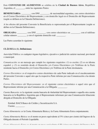 Convenio De Alimentos - Document