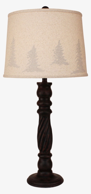 Burnt Sienna Swirl Table Lamp- Tree Silhouette Shade