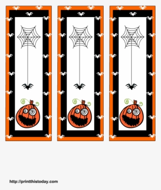 Spooky Bookmarks With Pumpkin And Spider - Bookmark