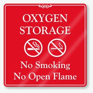oxygen storage, no smoking showcase wall sign - lincoln
