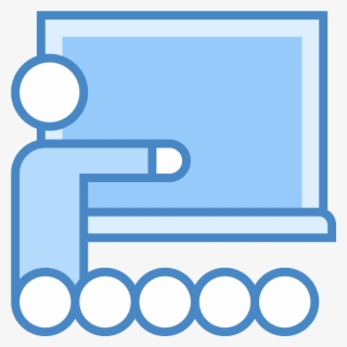 This Icon Represents A Classroom And Shows A Teacher - Blue Tutorial Icon Png