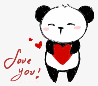 Drawn Panda Cute Panda Love - Cute Panda I Love You