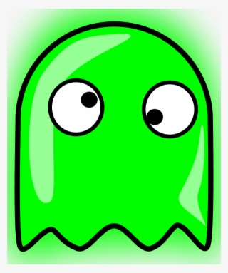 Large Ghost Cliparts - Green Pac Man Ghost