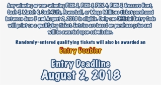 Deadline To Enter August 2, - August 2
