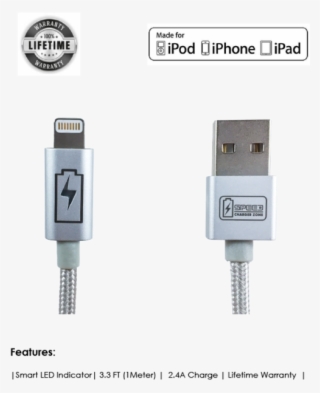 Lightning Charge & Sync Cable - Apple Mfi Certified Liger Apple Certified Usb Sync