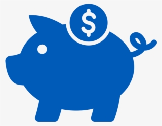 Piggy Bank Icon In Blue - Save Money Icon Png