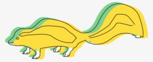 Yellow And Green Skunk Outline Svg Clip Arts 600 X