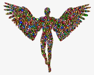 This Free Icons Png Design Of Chromatic Tiled Angel