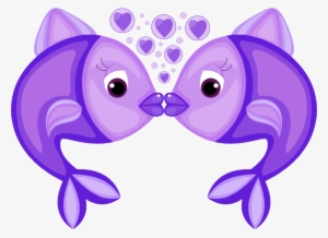 Fishing Rods Kissing Gourami Sticker - Fish In Love Cartoon Transparent