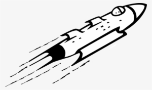 Silhouette Rocket Spacecraft Black And White Line Art - Viagem Do Navio De Rocket Bolsa Tote Grande