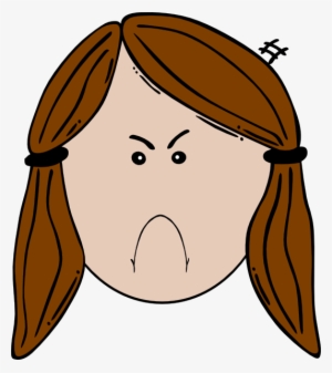Brunette Clipart Smiley Face Girl - Sad Girl Face Cartoon