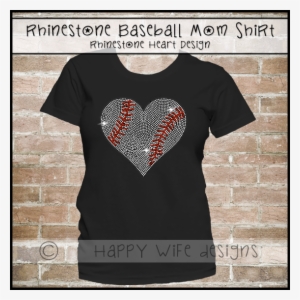 Rhinestone Baseball Mom Shirt With Rhinestone Baseball - Football Tshirts For Mom