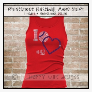 Rhinestone Baseball Mom Tank - Girl Hat Vinyl Designs
