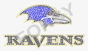 Baltimore Ravens Nfl Baseball Team Logo Iron On Rhinestone - Illustration