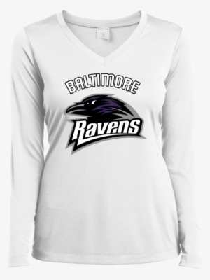 Baltimore Ravens T Shirt Baltimore Ravens Logo Lst353ls - Lupus Looks Like Womens Long Sleeve Vneck