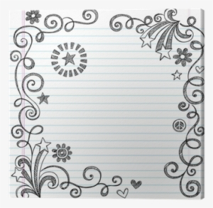 Shooting Stars And Swirls Sketchy Doodles Page Border - Border Design Drawing Easy