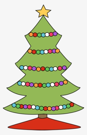 Christmas Tree Clipart Colorful - Christmas Tree With Garland Clip Art