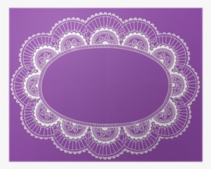 Lace Doily Henna Picture Frame Border Vector Poster - Lace