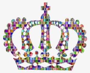Chromatic Mosaic Royal Crown Big Image Png - Black Crown Png