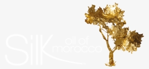 Silk Oil Of Morocco Official Logo [all White With Gold - Argan Oil