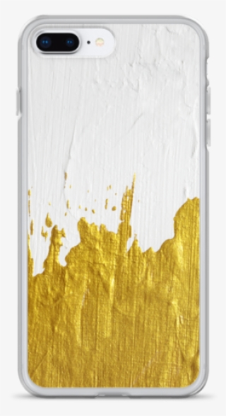 Gold Paint On White Iphone Case - Gold