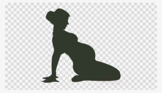 Silueta Mujer Embarazada Sentada Clipart Silhouette - Clip Art