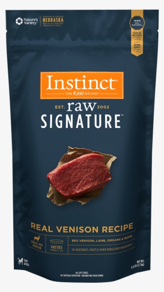 Instinct Raw Signature Dog 95% Venison Bites - Instinct Original Grain Free Recipe Natural Dry Dog