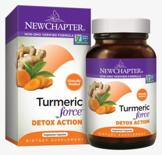 Turmeric Force Detox Action Bottle And Packaging - New Chapter - Garlic Force - 30 Vegetarian Capsules