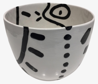 Contemporary Abstract Graphic Pattern Bowl - Ceramic