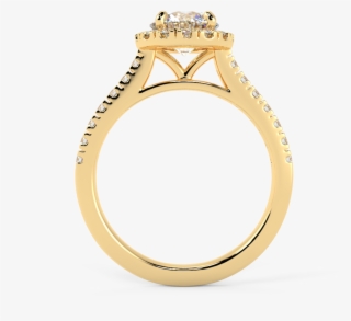14 Karat Gold And Diamond Halo Ring - Engagement Ring