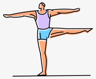 Vector Library Stock Gymnast Balances On One Leg Vector - Gymnastics