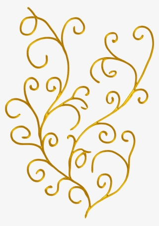 Line Leaf Clip Art Transprent Png Free - Gold Flourish Png